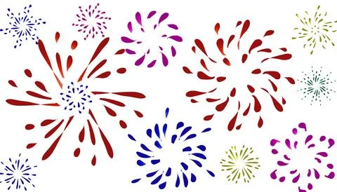 Abstract background with colorful fireworks pattern Illustrazione stock