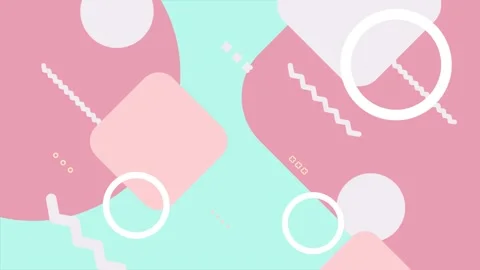 Abstract background with colorful geometric elements and shapes in pastel color Stock Footage 324832970