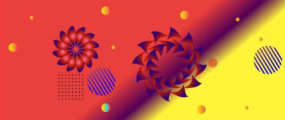Abstract background with colorful geometric elements, Stock Illustration