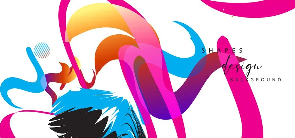 Abstract background with colorful geometric elements, Stock Illustration