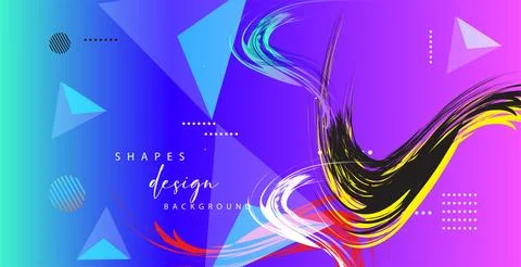 Abstract background with colorful geometric elements, Stock Illustration