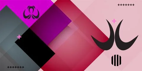 Abstract background with colorful geometric elements, Stock Illustration