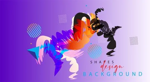 Abstract background with colorful geometric elements, Foto stock