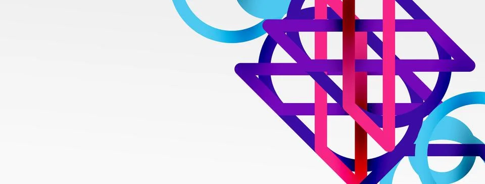 Abstract background - colorful geometric shapes composition made of lines 스톡 일러스트