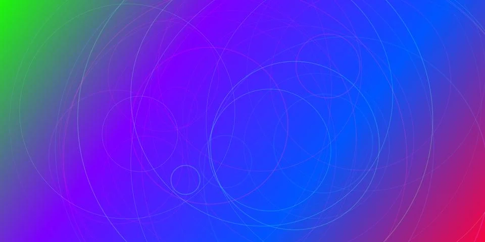 Abstract background with colorful gradient and thin circles Stock Illustration