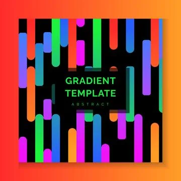 Abstract background. Colorful gradient strait lines. Square social media Stock Illustration