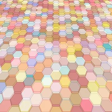 Abstract background with colorful hex polygons Stock Illustration