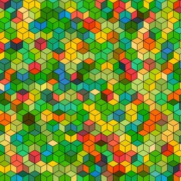 Abstract background with colorful hex polygons Stock Illustration