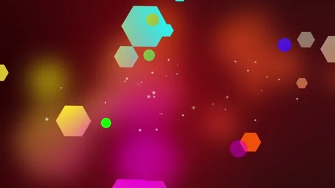 Abstract background with colorful hexagons and circles animation 動画素材 329849894