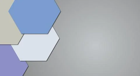 Abstract background with colorful hexagons on gradient grey backdrop 스톡 일러스트