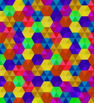 Abstract background of colorful hexagons. Pattern of geometric polygons Stock Illustration