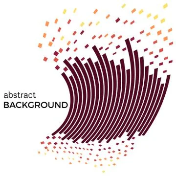 Abstract background with colorful lines and flying pieces Stock Illustration