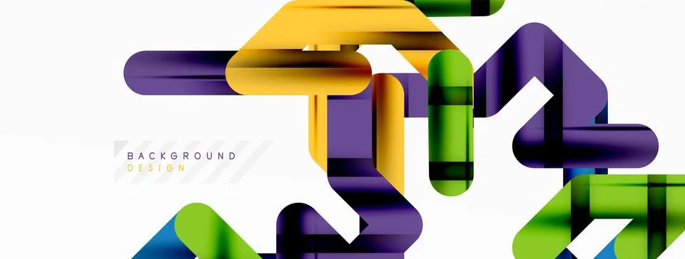Abstract background - colorful lines composition. Technology or business digital 库存插图