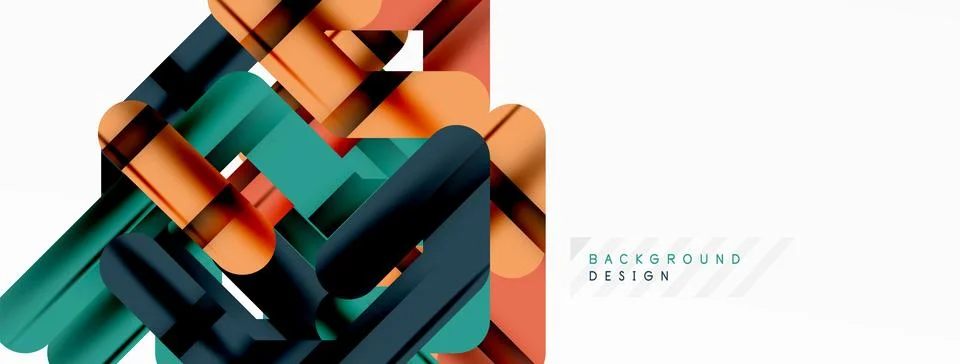 Abstract background - colorful lines composition. Technology or business digital 库存插图