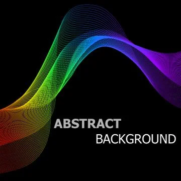 Abstract background with colorful lines wave Stock Illustration
