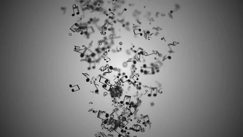 Abstract Background with Colorful Music notes. LOOPED Stock Footage 73764015
