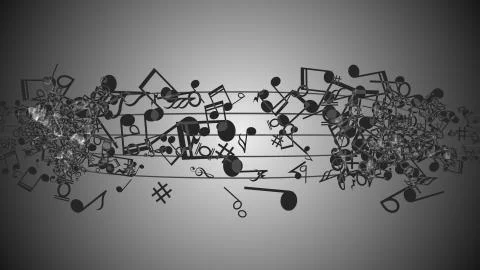 Abstract Background with Colorful Music notes. Stock Illustration
