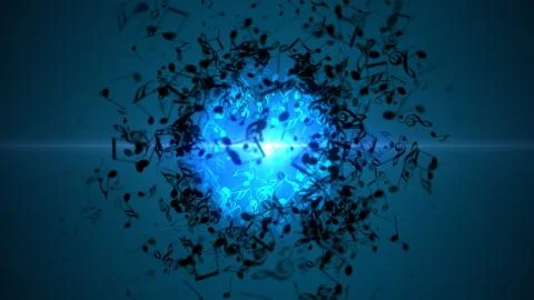 Abstract Background with Colorful Music notes. Stock Illustration