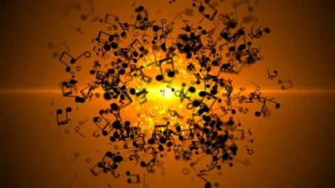 Abstract Background with Colorful Music notes. Stock Illustration