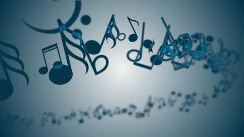 Abstract Background with Colorful Music notes. Stock Illustration