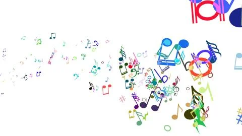 Abstract Background with Colorful Music notes. Stock Illustration
