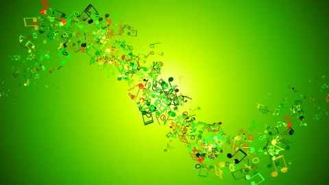 Abstract Background with Colorful Music notes. Stock Illustration