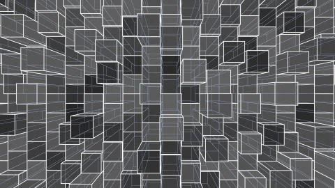 Abstract background of colorful outline cubes Ilustración de archivo