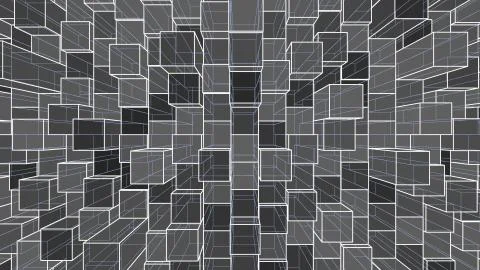 Abstract background of colorful outline cubes Ilustración de archivo