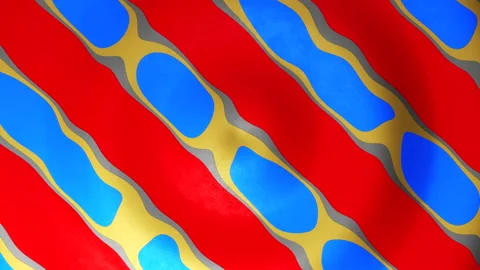 Abstract background of colorful, overlapping prints on red fabric. Infinitely Stock Footage 223201320