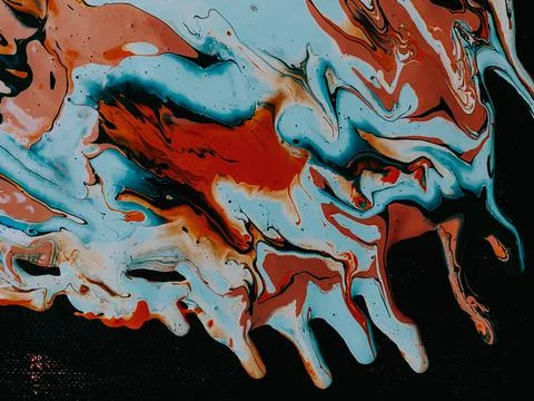 Abstract background with colorful paint splashes and wave patterns Stock Illustration