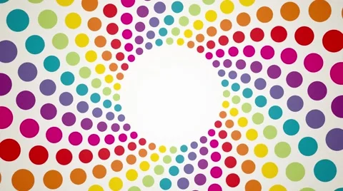 Abstract background with colorful rotating polka dots endless loop Stock Footage