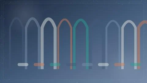 Abstract background with colorful rounded arch lines and copy space for mod.. Stock Illustration