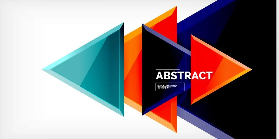 Abstract background - colorful triangles with 3d effect. Vector Illustration For Illustrazione stock