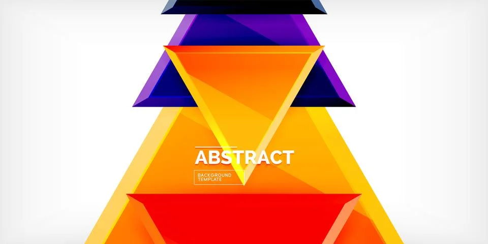Abstract background - colorful triangles with 3d effect. Vector Illustration For Illustrazione stock