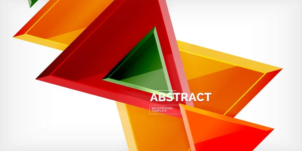 Abstract background - colorful triangles with 3d effect. Vector Illustration For Illustrazione stock