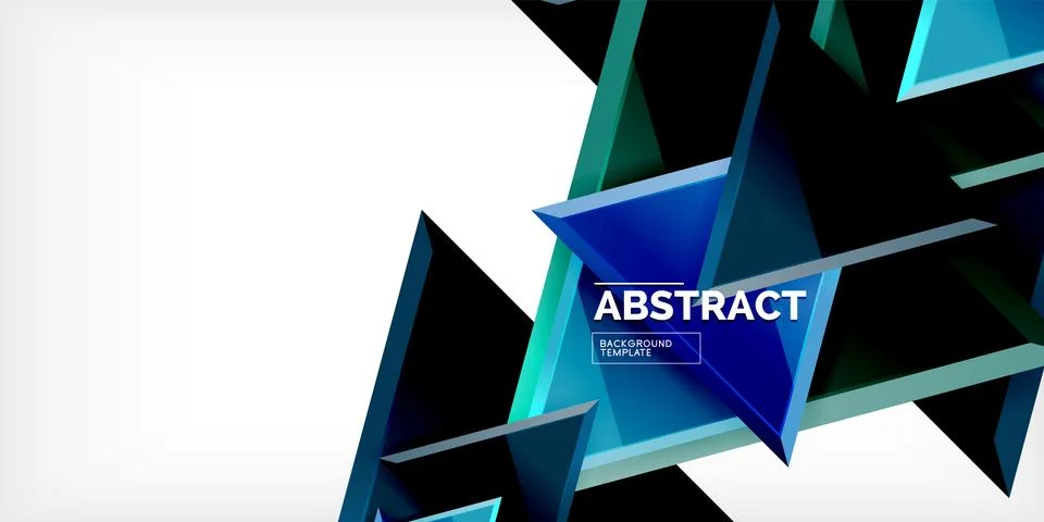Abstract background - colorful triangles with 3d effect. Vector Illustration For Illustrazione stock