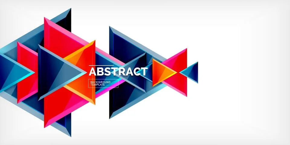 Abstract background - colorful triangles with 3d effect. Vector Illustration For Illustrazione stock