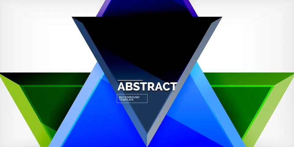 Abstract background - colorful triangles with 3d effect. Vector Illustration For Stockillustratie