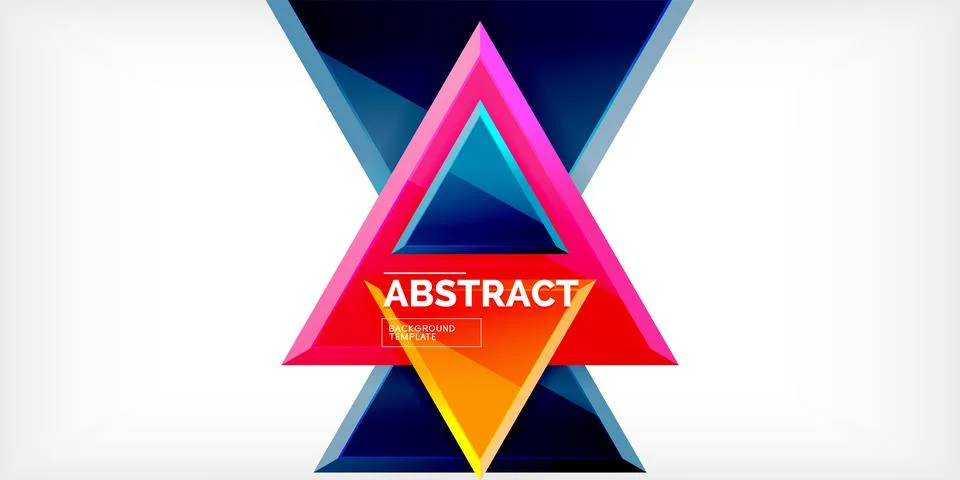Abstract background - colorful triangles with 3d effect. Vector Illustration For Illustrazione stock