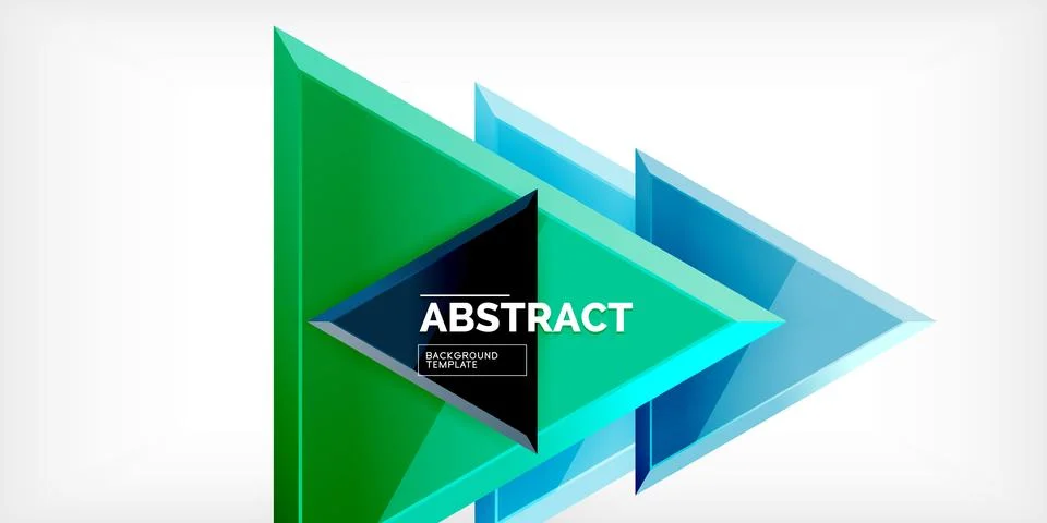 Abstract background - colorful triangles with 3d effect. Vector Illustration For Stock Illustration