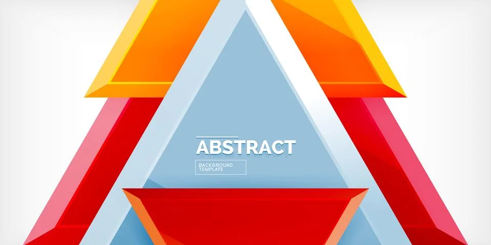 Abstract background - colorful triangles with 3d effect. Vector Illustration For Stock Illustration
