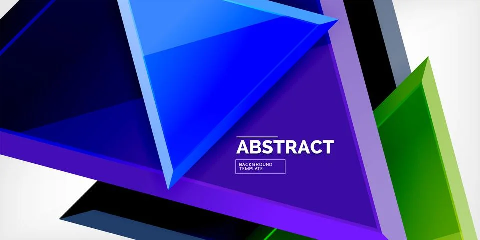Abstract background - colorful triangles with 3d effect. Vector Illustration For Stock Illustration
