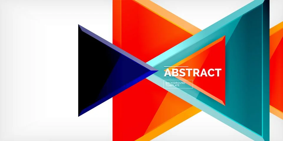 Abstract background - colorful triangles with 3d effect. Vector Illustration For Illustrazione stock