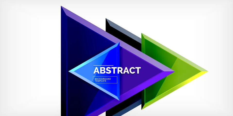 Abstract background - colorful triangles with 3d effect. Vector Illustration For Stock Illustration