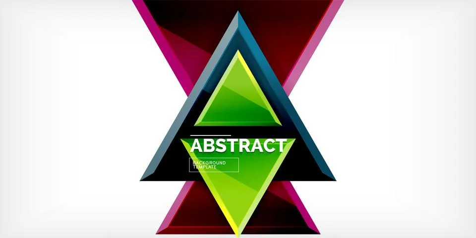 Abstract background - colorful triangles with 3d effect. Vector Illustration For Illustrazione stock