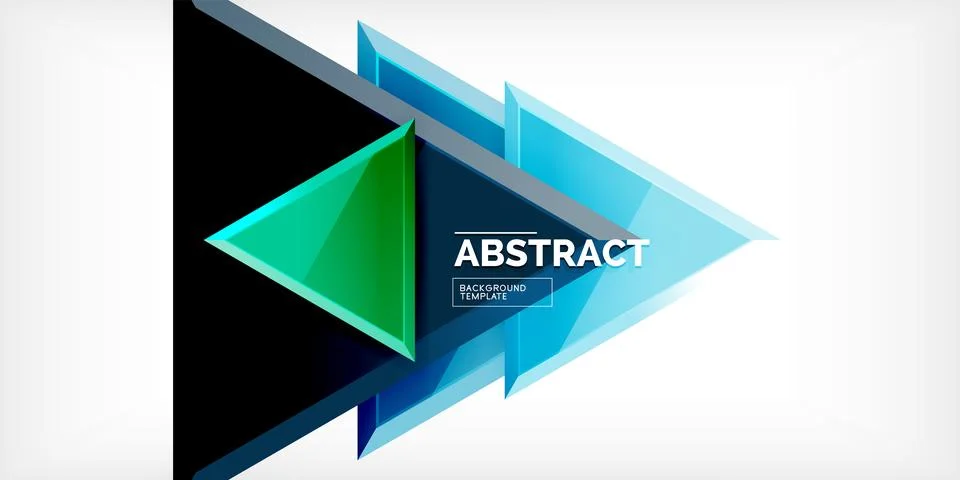 Abstract background - colorful triangles with 3d effect. Vector Illustration For Stock Illustration