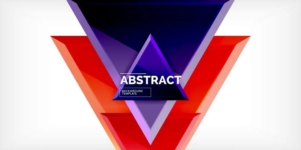 Abstract background - colorful triangles with 3d effect. Vector Illustration For Stock Illustration