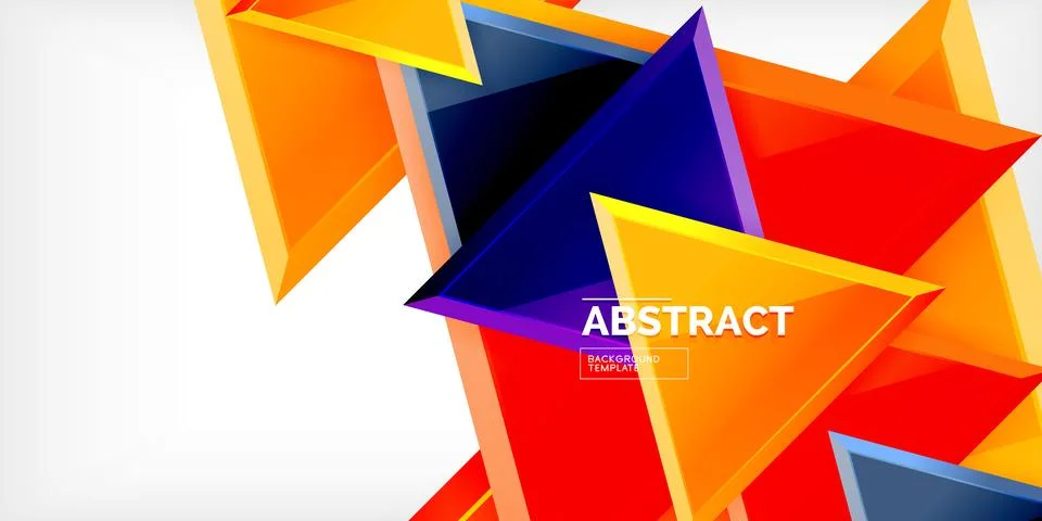Abstract background - colorful triangles with 3d effect. Vector Illustration For Illustrazione stock