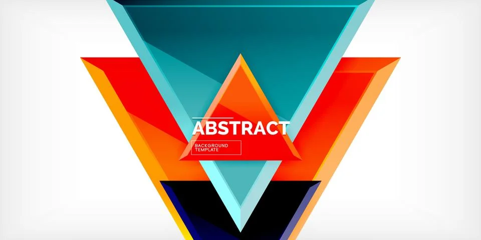 Abstract background - colorful triangles with 3d effect. Vector Illustration For Illustrazione stock