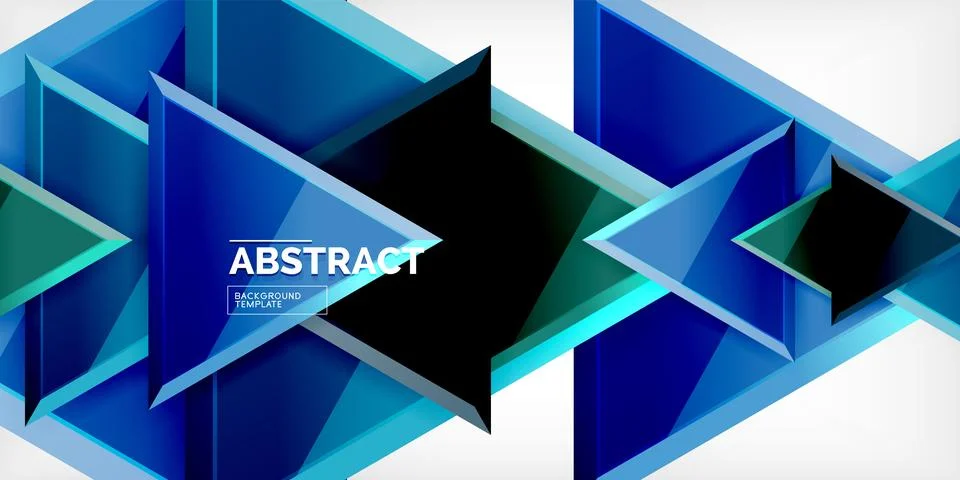 Abstract background - colorful triangles with 3d effect. Vector Illustration For Stock Illustration